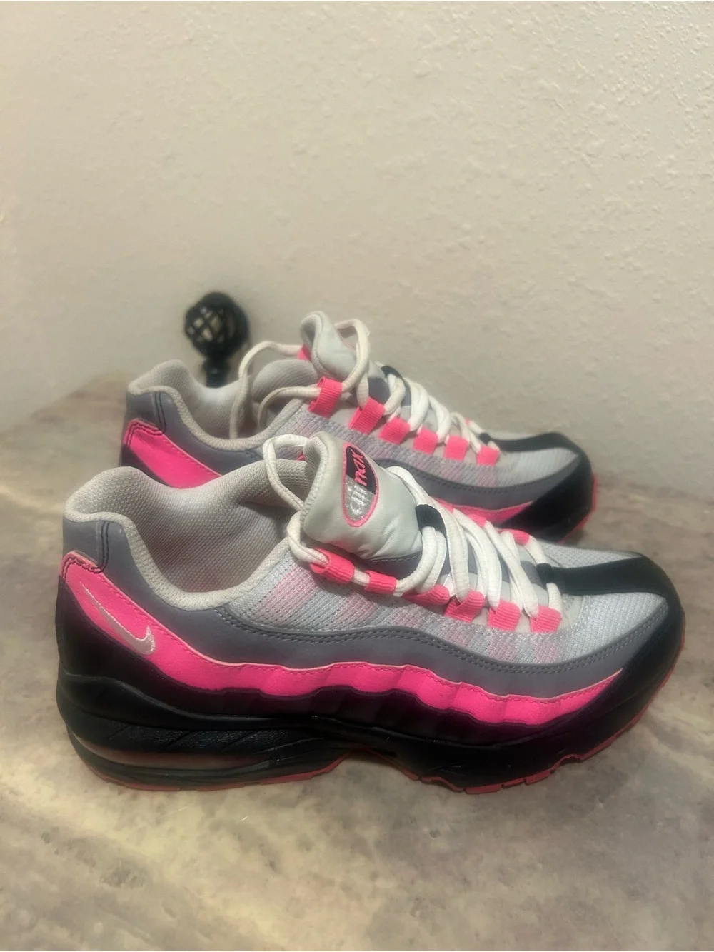 Nike Kids' White, Pink & Black Lace-Up Sneakers